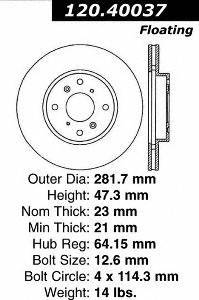 Centric Parts 120.40037 Disc Brake Rotor