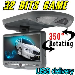 AUTO 9 Flip Down Overhead Car DVD Player Roof Mount+Free Game Handles