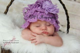 Infant Newborn Girls Baby Stretchy Lace Hat Bonnet Beanie Cap 0 12 