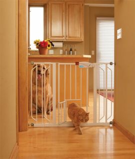   Walk Thru Pet dog cat steel Gate w/ Door 29 44Wx30H Pressure mount