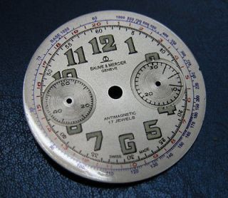 Landeron Chronograph silver and Luminova watch dial