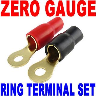 Wire Ring Terminals Gold 1/0 Gauge 5/16 Connectors