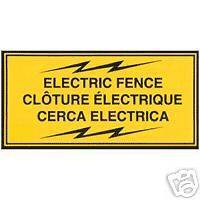 25 New Electric Fence Warning Sign barb wire or tensile