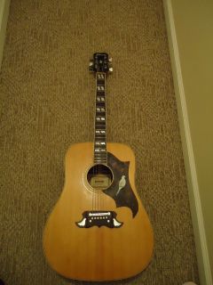 VINTAGE DIXON DOVE ACOUSTIC GUITAR #0693 WITH HARD SHELL CASE