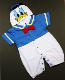 Infant Baby Donald Duck Romper Halloween Party Costume Cosplay Outfit 
