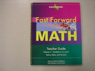 Fast Forward Math Teacher Guide Volume 3 California Harcourt ISBN 