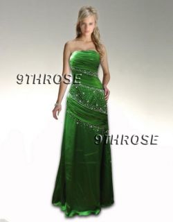 TRULY ALLURING BEADED STRAPLESS EMERALD GREEN FORMAL/PROM/EV​ENING 