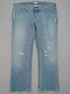 COOL HOLLISTER BRAND CAPRI, CROPPED WOMENS JEANS sz5 DESTROYED LOOK