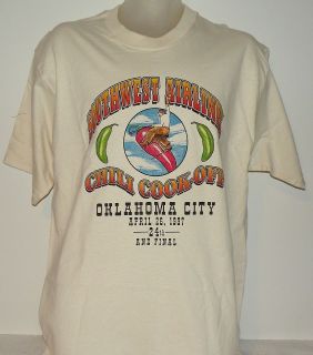 SOUTHWEST AIRLINES 1997 CHILI COOK OFF NWOT XL T SHIRT OKLAHOMA CITY