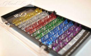 Glad Lash Premium Eyelash Extension Glitter Multi Colored Mink Lashes 