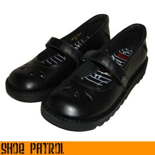 Kickers Kick Bar Y Girls Black School Shoe sizes 12.5 5
