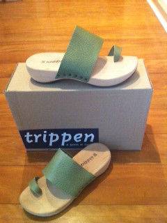 Trippen Zen Moos Batik Leather Wood Collection Sandal womens sz. 35 42 