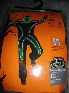 Adult Gemmy Green Alien Figure Light Up Costume Strobe Blink Steady 