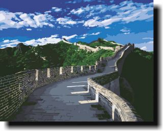 Magic New DIY paint by number 16*20 kit The Great Wall F&SH