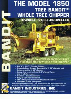 Bandit Brush Chipper range Construction brochure 1998