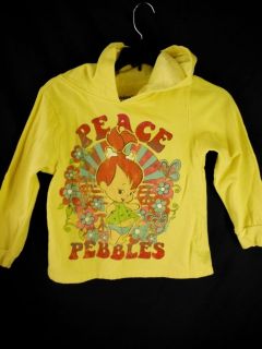 Hanna Barbera PEACE PEBBLES HOODIE Girls Flintstones Hooded Sweatshirt 