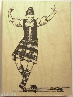 Scottish Highland Dancer * Sword Dance * Premium Rubber Stamp Scotland