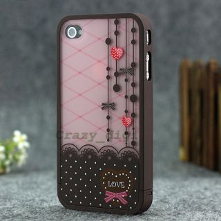 fashion cute lovely Hard Cover Skin case for iPhone 4 4S+Free Screen 
