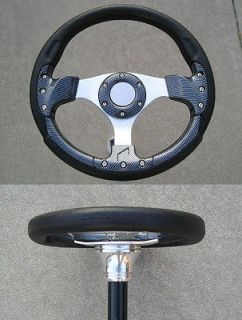12.5 dark carbon fiber steering wheel fit CLUB PRECEDENT GOLF CART 