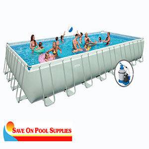 Intex 16x32x52 Ultra Frame Rectangular Above Ground Swimming Pool 