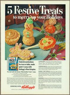 Kelloggs Rice Krispies Cereal 1969 print ad / magazine ad, Christmas 