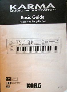 Original KORG KARMA Synthesizer Workstation Keyboard Owners Manual 1 