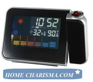 Digital Alarm Clock Wall Light Projection And Weather Station