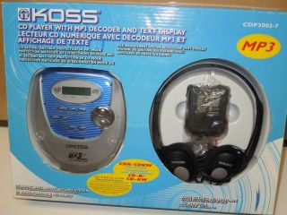 Brand New KOSS Portable CD Player CDP3002 7 Walkman , Text Display 