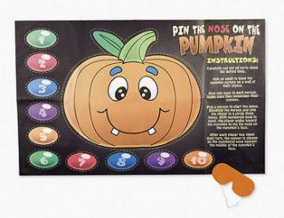 HALLOWEEN PAPER Game Silly School Class Party PIN THE NOSE ON THE 