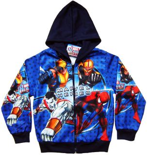 MARVEL HEROES Spiderman Wolverine Jacket Coat Top Kids Boys Clothes 