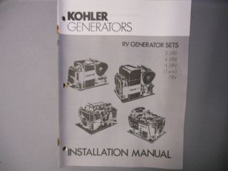 Kohler Generators Installation Manual 3.5 RV 4.5 RV 7 RV