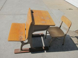 Vintage Childs School Desk and Chair