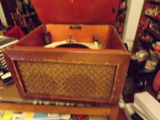 Vintage Silvertone Record Player Wood Box Model 4247 Webcor