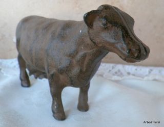 Cast Iron Farm Cow Statue Paperweight Figurine