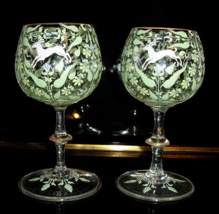 antique bohemian wine glasses