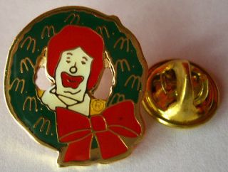 McDonalds Christmas lapel hat pin vintage collectible trading RONALD 