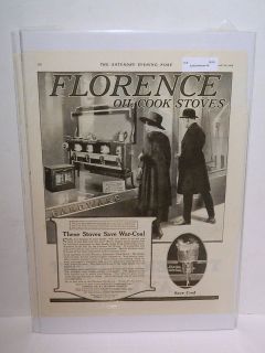 Vintage 1918 Florence Oil Cook Stoves Magazine Ad