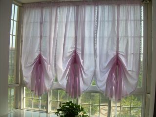 Vintage Cute lace decorated Pull up Cotton Curtain