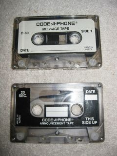 Code A Phone 20 Second Announcement and Message Tape   used
