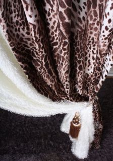 GORGEOUS Brown Suede Leopard Printed Cheetah Curtain Panel Room 
