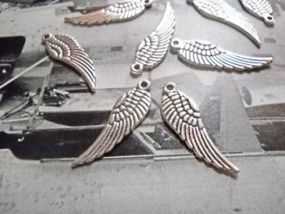 Angel Wing Charms Pendants 30mm Angel Wings Silver Wholesale Lot 25 50 