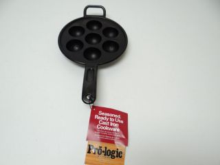    Logic Cast Iron Aebleskiver Pan with 7 slots P7A3 Nonstick Rustproof