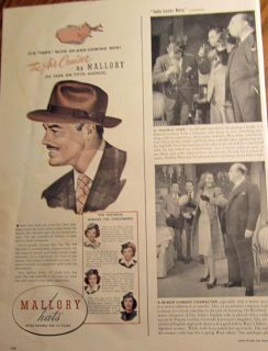 The Air Cruiser Hatby Mallory ,April 1947, Vintage, Color Ad 5.5 