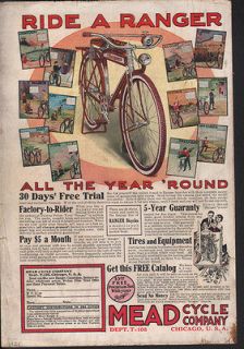 1921 MEAD RANGER BICYCLE BIKE RIDE TRAVEL EXERCISE CHICAGO FITNESS 