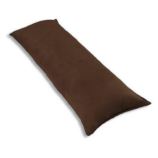   Brown Body Pillow Zippered Case Soft Micro Suede New 20x54 B19154