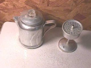 Vintage Aluminum Stove Top Coffee Pot  2 cup