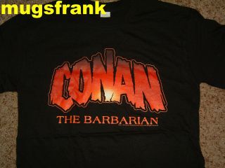 Conan the Barbarian Flames Logo Arnold Schwarzenegger Black T Shirt