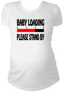 BABY LOADING FUNNY MATERNITY PREGNANCY T SHIRT HUMOROUS long and short 