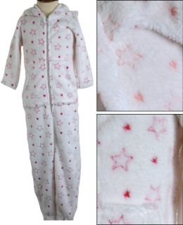 Sleepsuit Onesie All In One Piece Suit Zip Up Girls Pyjamas Star 