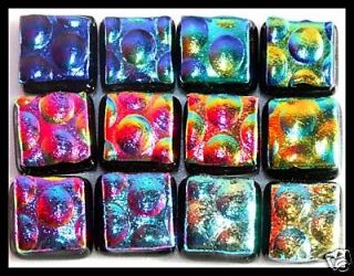 PLINKO SPECTRUM Fused Glass DICHROIC Cabochons Beads